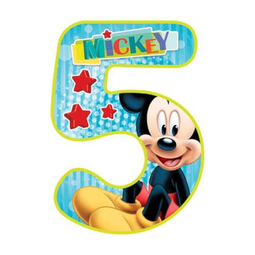 Mickey Mouse Number 5 Edible Icing Image - Click Image to Close